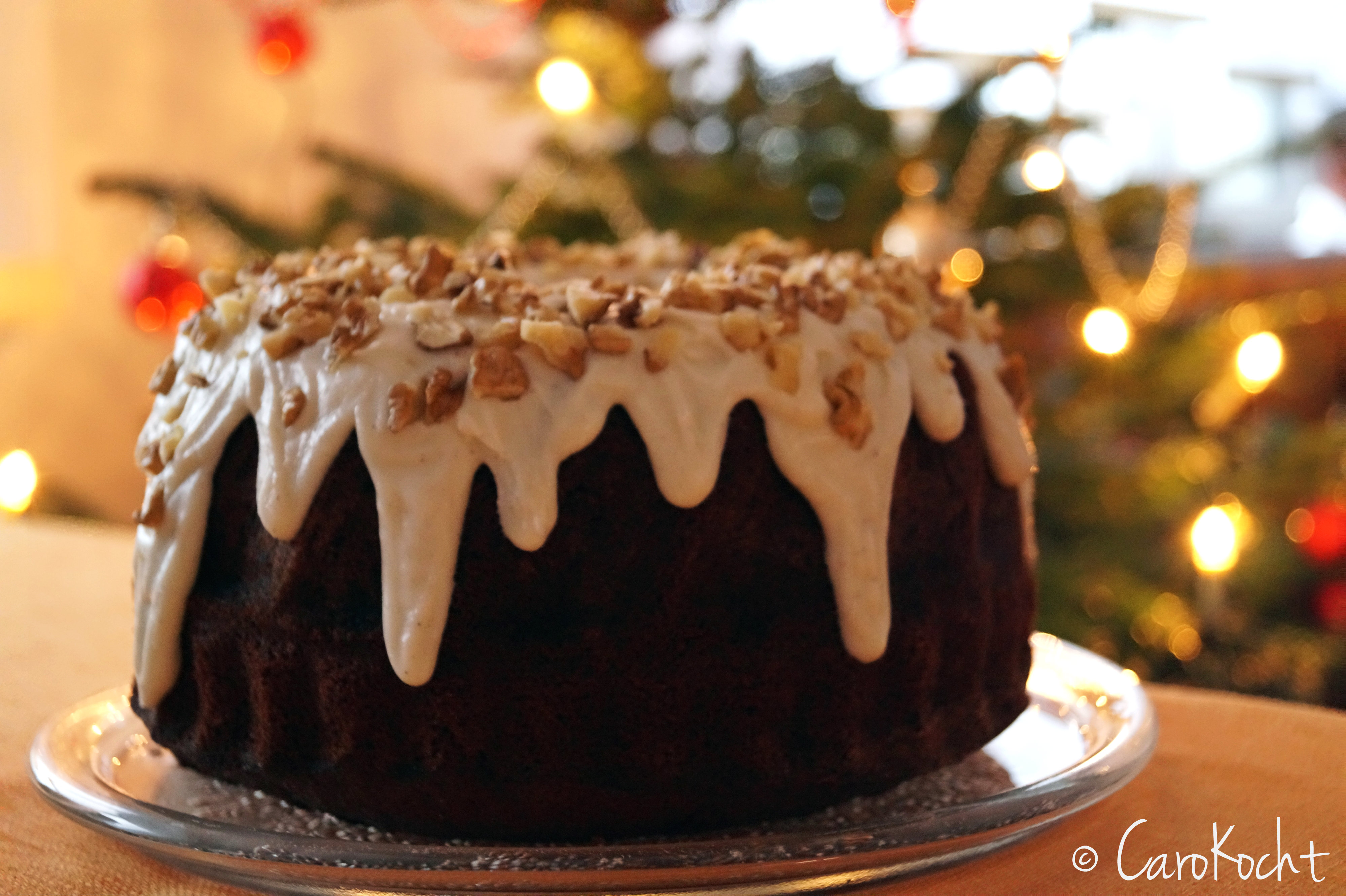 Weihnachtlicher Apfelmuskuchen